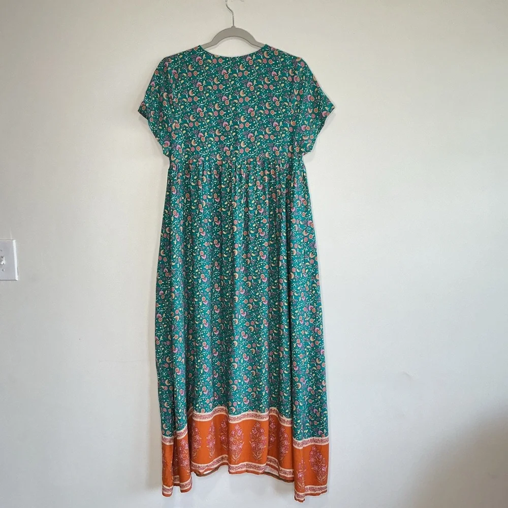 Natural Life Avery Midi Shirt Dress sz M BOHO Babydolll Pockets Cottagecore - Picture 6 of 10